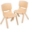 Flash Furniture Natural Plastic Stackable School Chair with 12" Seat Height, PK2 2-YU-YCX-001-NAT-GG